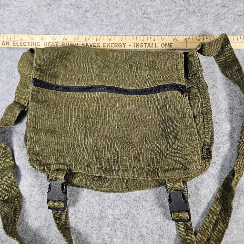 Ecolution Olive Hemp Crossbody Messenger Bag Eco Friendly Natural READ - Picture 5 of 12